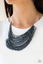 Load image into Gallery viewer, Catwalk Queen Blue Seed Bead Necklace Paparazzi Accessories