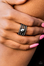 Load image into Gallery viewer, Downtown Diva Black Gunmetal Ring Paparazzi Accessories