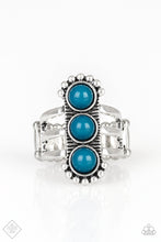 Load image into Gallery viewer, Rio Trio Blue Ring Paparazzi Accessories