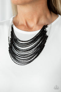 autopostr_pinterest_49916,black,seed bead,short necklace,Catwalk Queen - Black Seed Bead Necklace