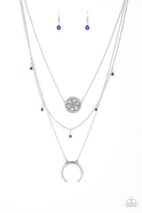 purple,short necklace,Lunar Lotus - Purple Necklace