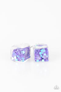 post,starlet shimmer,Glitter Cube Starlet Shimmer Earrings