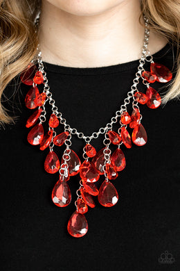 Irresistible Iridescence Red Acrylic Necklace Paparazzi Accessories