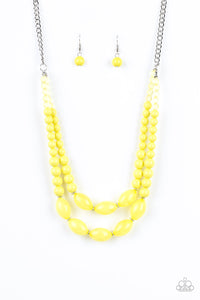 short necklace,yellow,Sundae Shoppe - Yellow Necklace