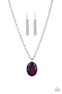 gem,purple,short necklace,Light As Heir Purple Necklace
