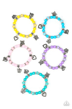 Load image into Gallery viewer, Starlet Shimmer Butterfly &amp; Heart Charms Bracelet Paparazzi Accessories