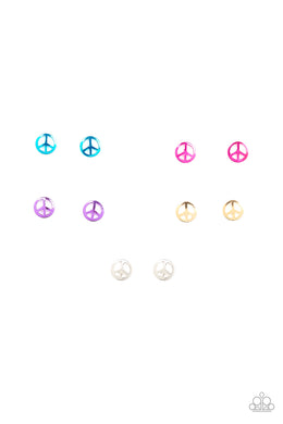Peace Sign Starlet Shimmer Earrings Paparazzi Accessories