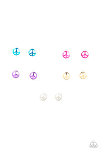 blue,gold,pink,post,purple,starlet shimmer,Peace Sign Starlet Shimmer Earrings