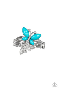 blue,butterfly,Dainty Back,rhinestones,Flutter Flirt Blue Ring