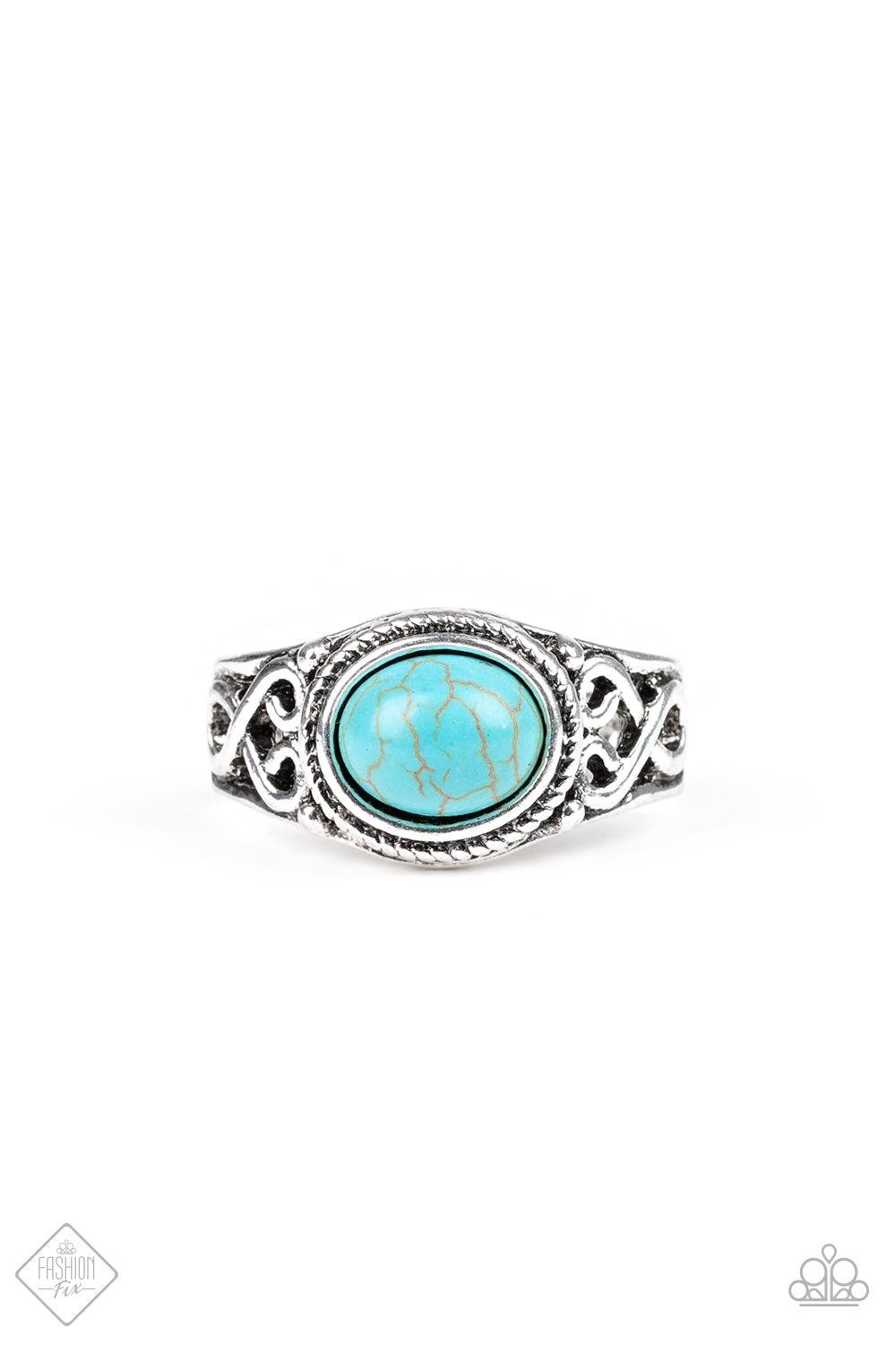 Set in Stone Blue Ring Paparazzi Accessories