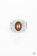 Load image into Gallery viewer, Glittering Go-Getter Brown Pearl Ring Paparazzi Accessories