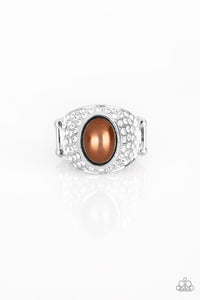 brown,Pearls,Wide Back,Glittering Go-Getter Brown Pearl Ring