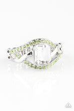 Load image into Gallery viewer, Bling It On Green Rhinestone Ring Paparazzi Accessories