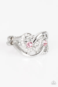 pink,rhinestones,Wide Back,Have The World on a HEART-string Pink Ring
