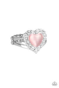 Hearts,Moonstone,Silver,stretchy,Love Is In The Air Pink Moonstone Ring