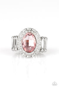 pink,rhinestones,Wide Back,Fiercely Flawless Pink Rhinestone Ring
