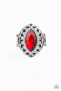 red,rhinestones,Wide Back,Royal Radiance Red Ring