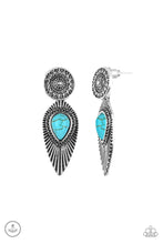 Load image into Gallery viewer, Fly Into the Sun Blue Jacket Earring Paparazzi Accessories
