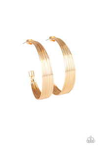 gold,post,Live Wire Gold Hoop Earring