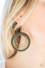 Load image into Gallery viewer, Totally Textured Brass Earring Paparazzi Accessories