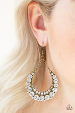 Load image into Gallery viewer, Once In A SHOWTIME Brass Rhinestone Earring Paparazzi Accessories