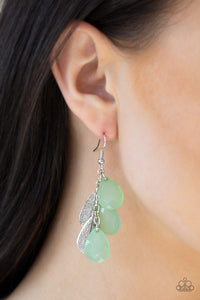 fishhook,green,silver,Seaside Stunner Green Earrings