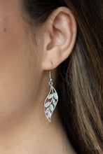 Load image into Gallery viewer, Sparkling Stems White Cat&#39;s Eye Earring Paparazzi Accessories