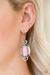 fishhook,moonstone,pink,rhinestones,Port Royal Princess Pink Moonstone Earring