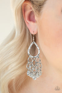 fishhook,silver,Teardrop Trinket Silver Earring