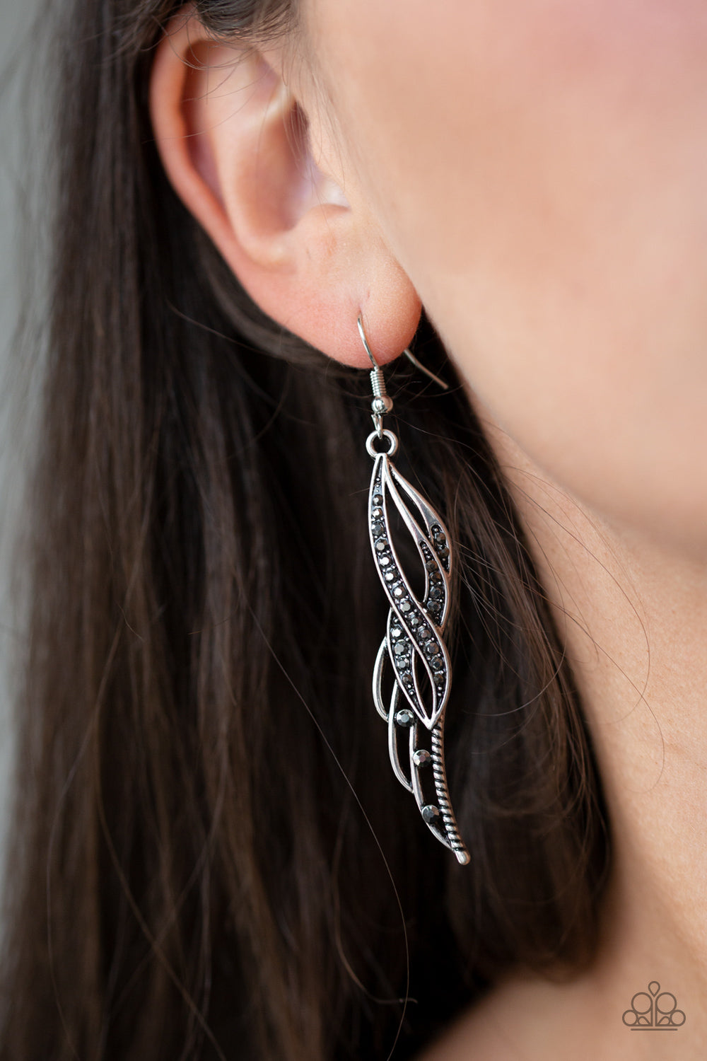 Let Down Your Wings Silver Earrings Paparazzi Accessories