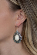 Load image into Gallery viewer, Mountain Mover - White Stone Earring Paparazzi Accessories