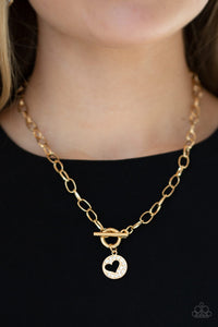 gold,rhinestones,Heartbeat Retreat Gold Toggle Necklace