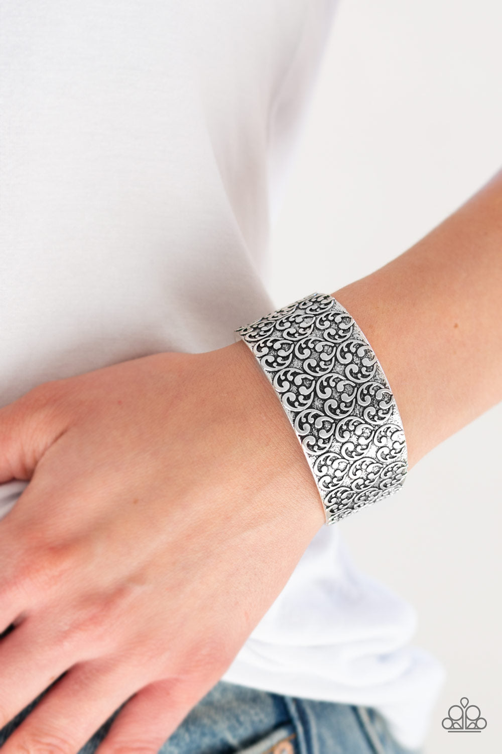 Eat Your Heart Out Silver Cuff Bracelet Paparazzi Accessories