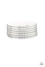Load image into Gallery viewer, Disco Dazzle White Leather Wrap Bracelet Paparazzi Accessories