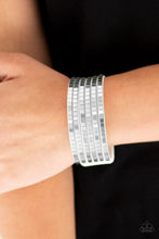 Load image into Gallery viewer, Disco Dazzle White Leather Wrap Bracelet Paparazzi Accessories