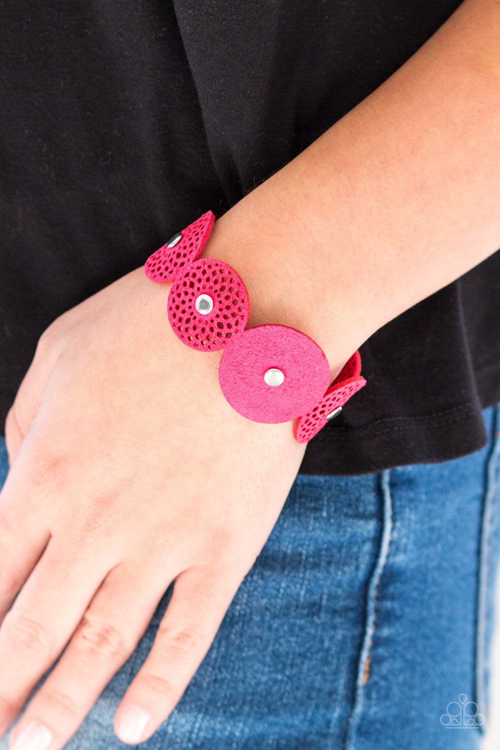 Poppin Popstar - Pink Leather Wrap Bracelet Paparazzi Accessories