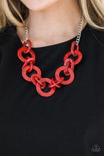 Load image into Gallery viewer, Chromatic Charm Red Acrylic Necklace Paparazzi Accessories