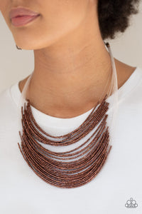copper,Catwalk Queen Copper Seed Bead Necklace