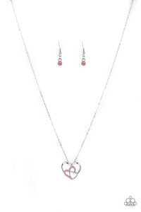 heart,Hearts,pink,rhinestones,Follow Your Heartthrob Pink Rhinestone Heart Necklace
