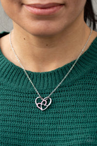 heart,Hearts,pink,rhinestones,Follow Your Heartthrob Pink Rhinestone Heart Necklace