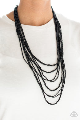 Totally Tonga Black Seed Bead Necklace Paparazzi Accessories
