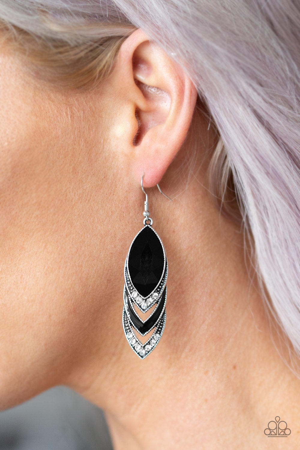 High-End Highness Black Earring Paparazzi Accessories