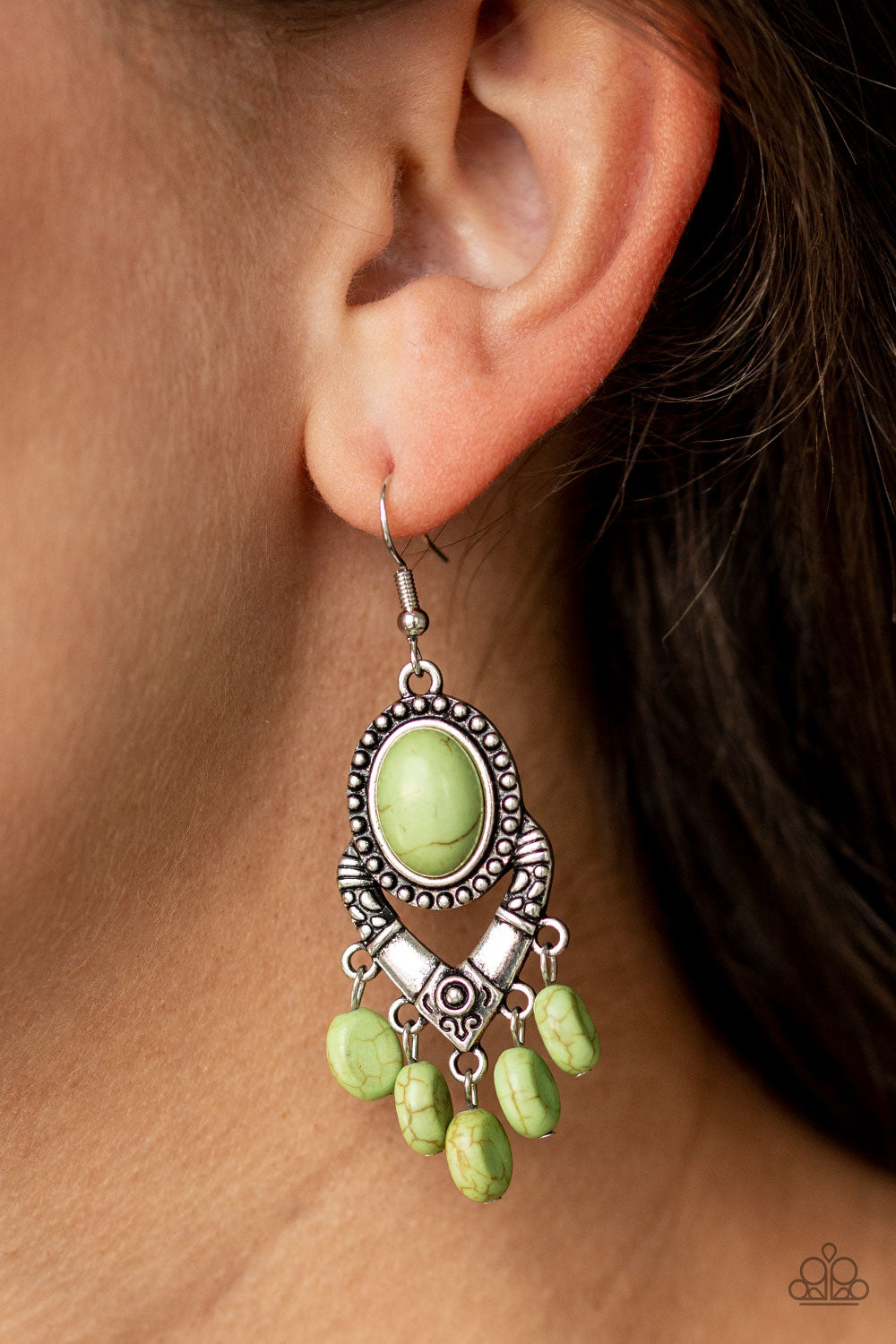 Southern Sandstone Green Earring Paparazzi Accessories
