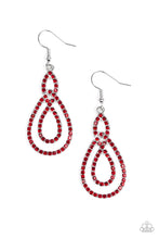 Load image into Gallery viewer, Sassy Sophistication Red Rhinestone Earrings Paparazzi Accessories