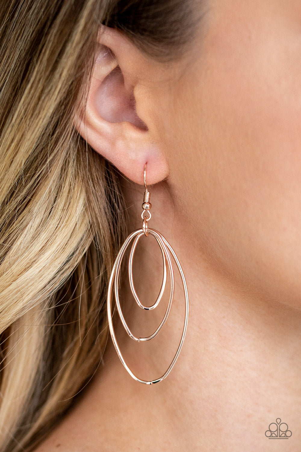 All OVAL The Place Rose Gold Earring Paparazzi Accessories