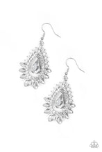 Load image into Gallery viewer, Boss Brilliance White Rhinestone Earrings Paparazzi Accessories
