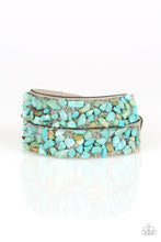 Load image into Gallery viewer, Crush to Conclusions Blue Leather Wrap Bracelet Paparazzi Accessories