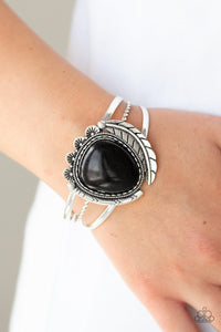 black,cuff,tribal,Nature's Bounty Black Stone Cuff Bracelet