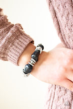 Load image into Gallery viewer, Stone Age Stunner Black Stone Stretchy Bracelet Paparazzi Accessories