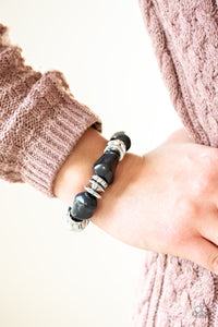black,stone,stretchy,Stone Age Stunner Black Stone Stretchy Bracelet